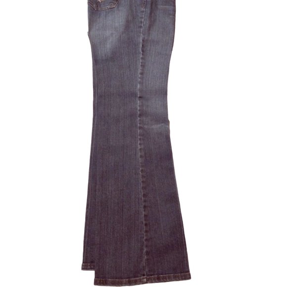 Size 7 Boot Cut Jeans with Fading, Denim  Jean, Candies Jeans, Stone Wash - Picture 4 of 11